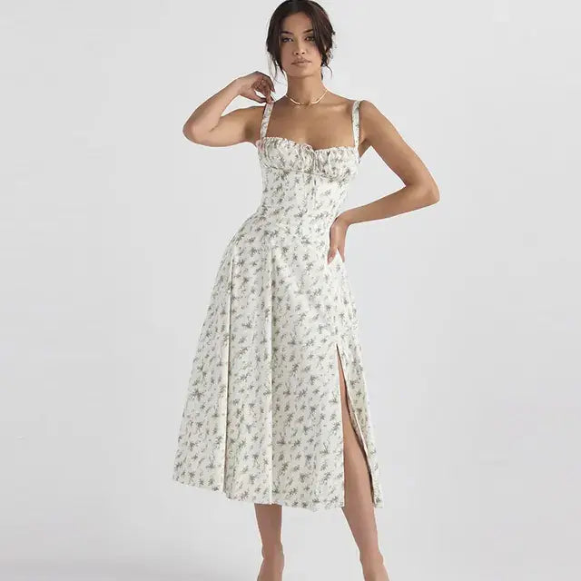 Summer Floral A-line Dress - SassQuality