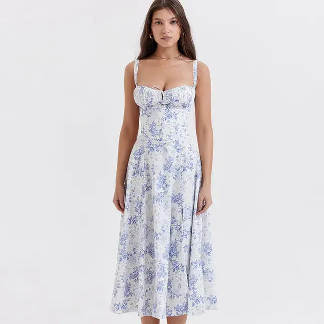 Summer Floral A-line Dress - SassQuality