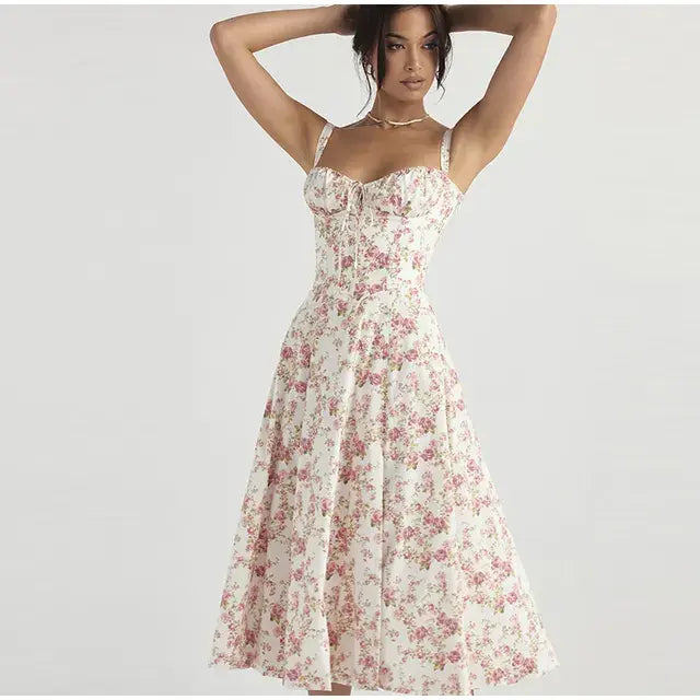 Summer Floral A-line Dress - SassQuality