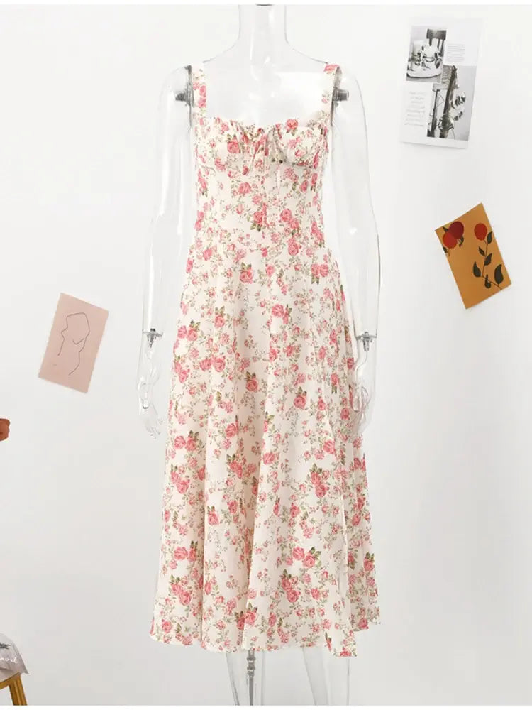 Summer Floral A-line Dress - SassQuality