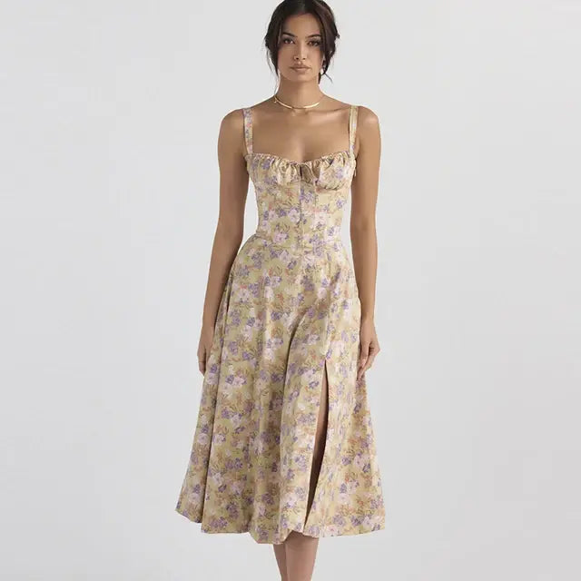 Summer Floral A-line Dress - SassQuality
