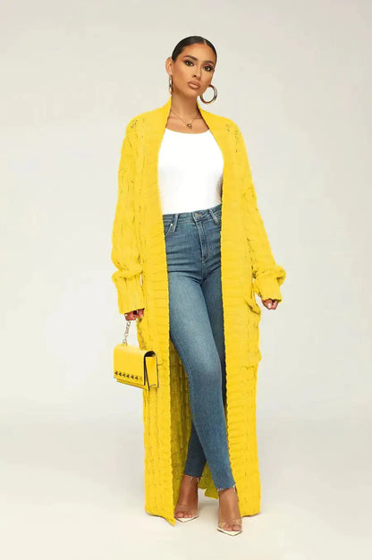 Drop Shoulder Maxi Sass Sweater Cardigan - SassQuality