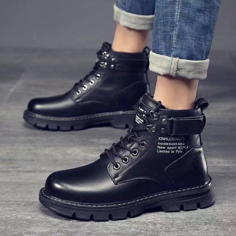 Leather Shoes High Top Fashion Winter Boots