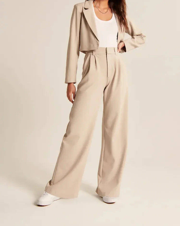 Sass Quality™ Wide Leg Tailored Pants