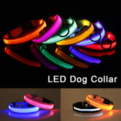 50% Off! LED Adjustable Dog Collar Blinking Flashing Light Up Glow Pets Safety Waterproof