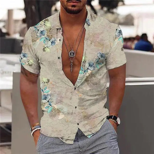 Summer Hawaiian Floral Shirts For Men