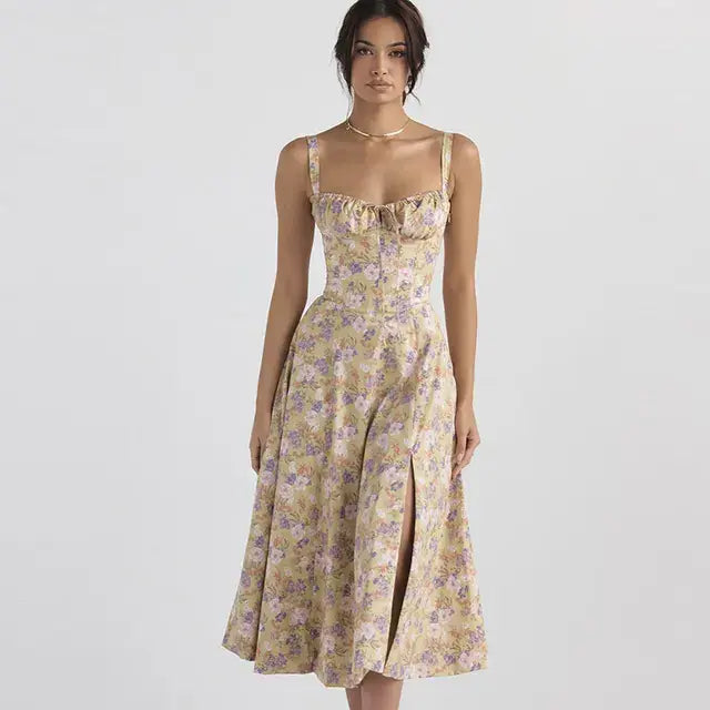 Summer Floral  A-line Dress - SassQuality