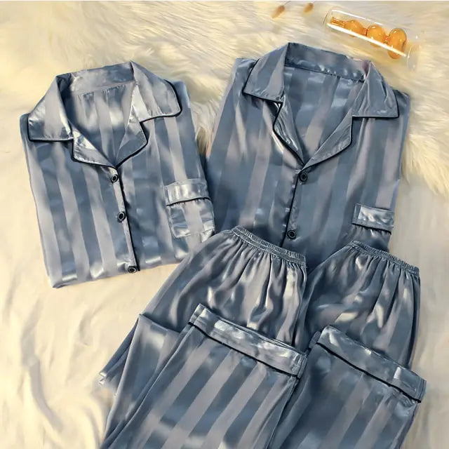 Couple Luxury Silk Pajamas Sets - SassQuality