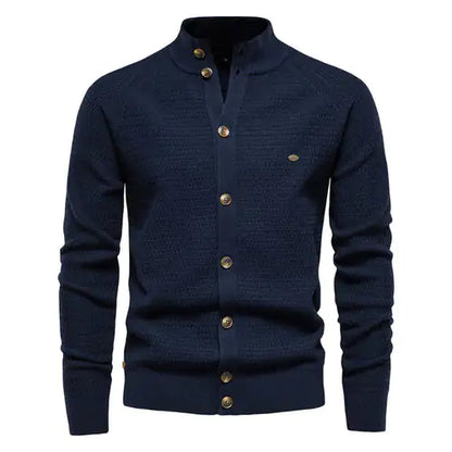 Button Mock Neck Men's Cardigan - SassQuality