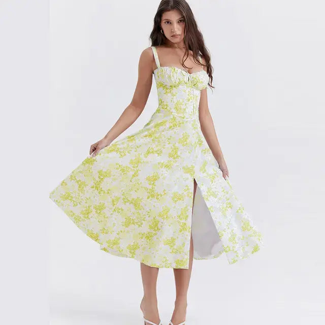 Summer Floral  A-line Dress - SassQuality