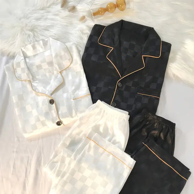 Couple Luxury Silk Pajamas Sets - SassQuality