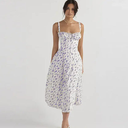 Summer Floral  A-line Dress - SassQuality