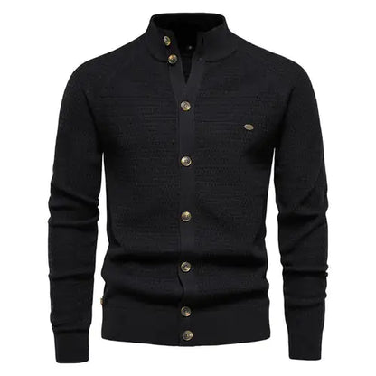 Button Mock Neck Men's Cardigan - SassQuality