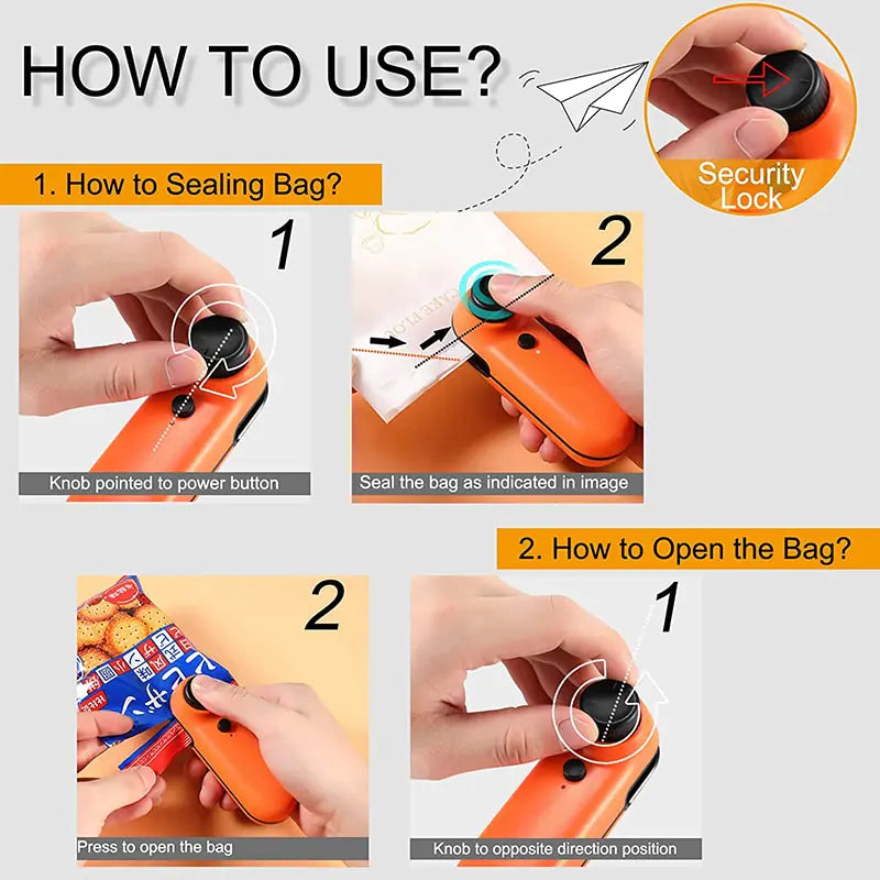 USB Mini Bag Sealer Cutter on Sale 50% off*🍿