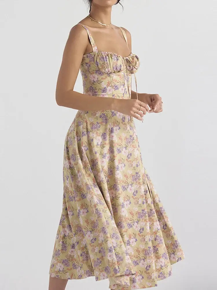 Summer Floral  A-line Dress - SassQuality