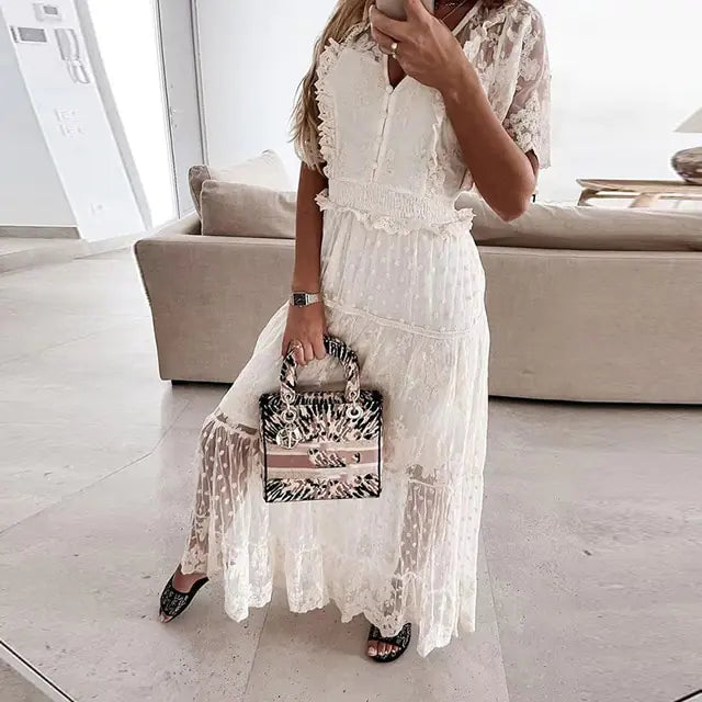 2023 Casual Summer Lace Slim Dress - SassQuality