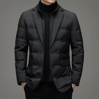 Men's Winter Fake Two-piece Warm Blazer - SassQuality