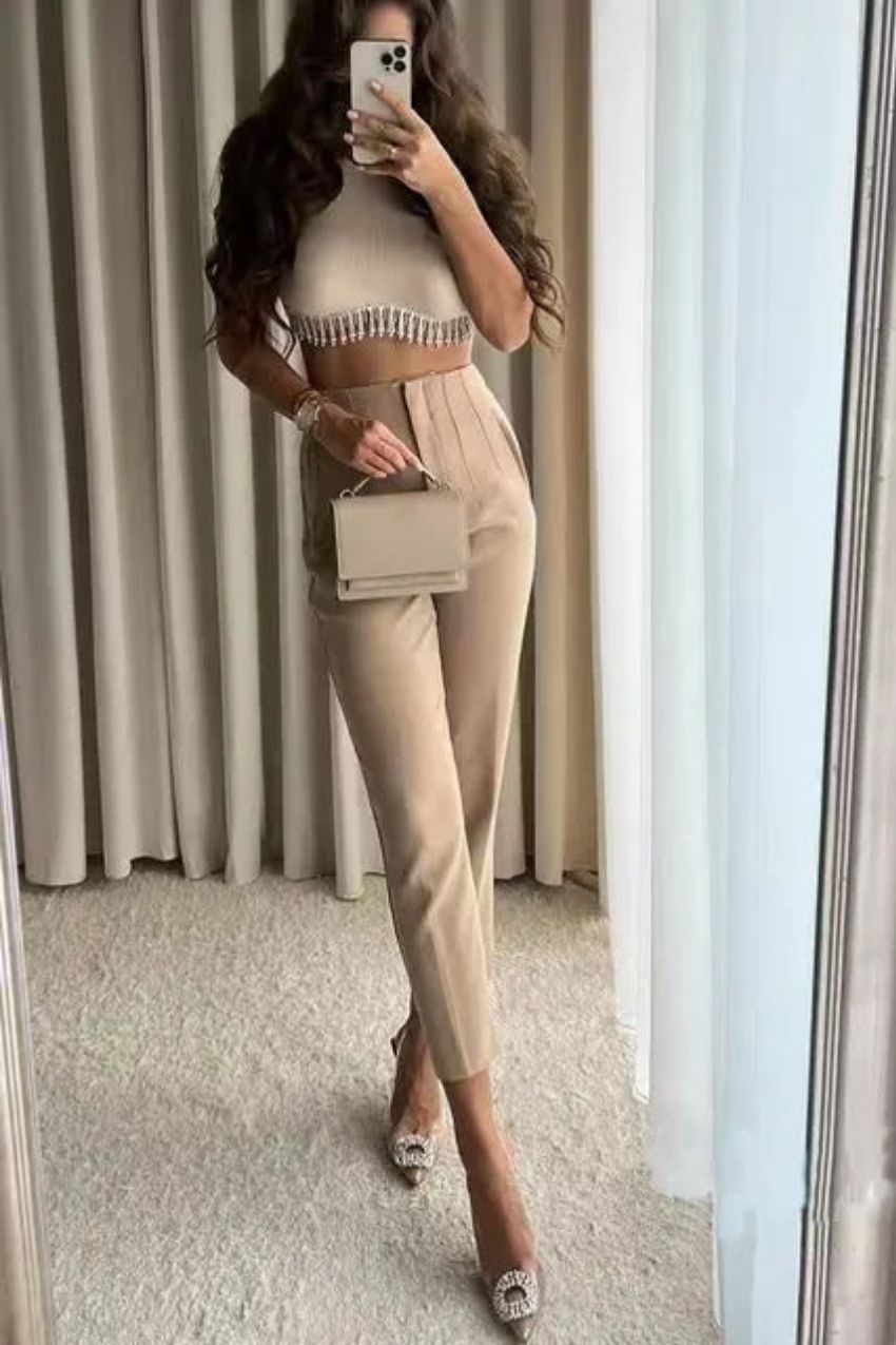 High waist tailored pants - SassQuality