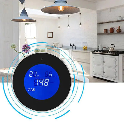 Wi-Fi Smart Natural Gas Detector - Digital LCD Temperature Display Gas Sensor for Home Kitchen - SassQuality