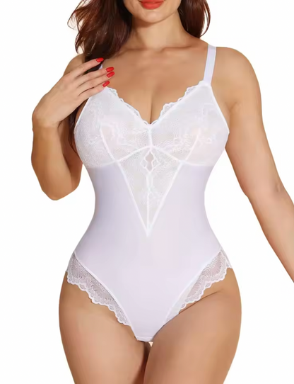 V Neck Backless Bodysuit