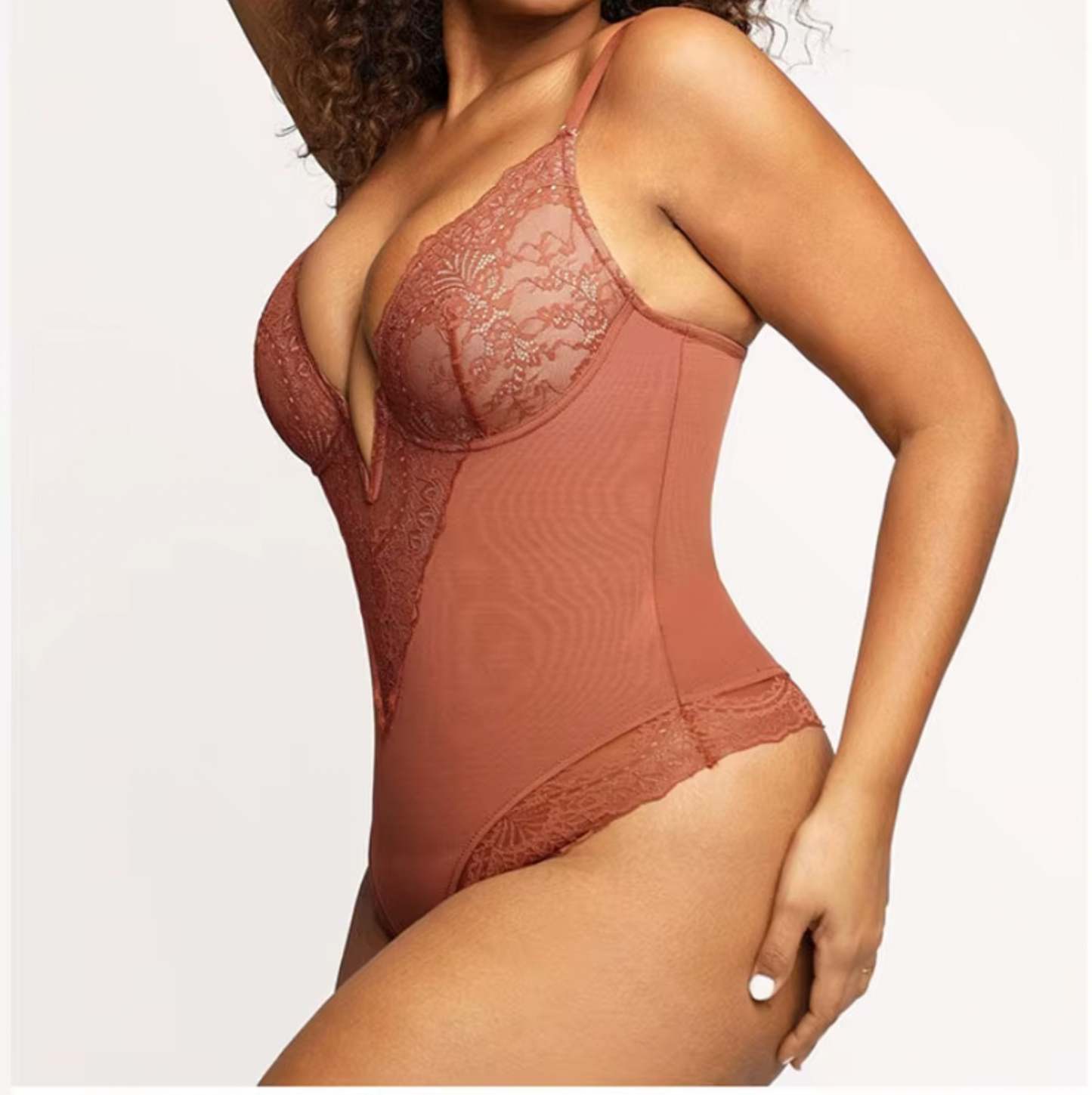 V Neck Backless Bodysuit