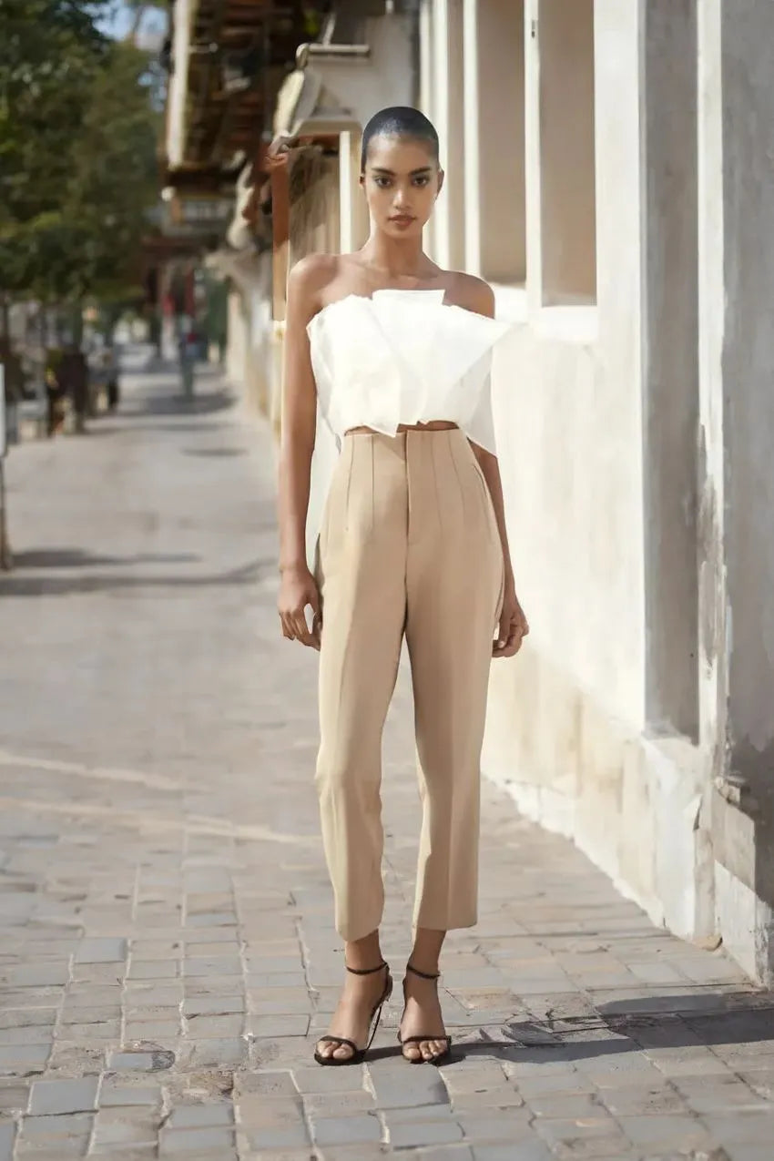 High waist tailored pants - SassQuality