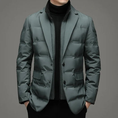 Men's Winter Fake Two-piece Warm Blazer - SassQuality