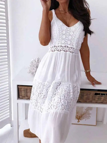 Boho Midi Dress Women Sexy Backless Dress - SassQuality