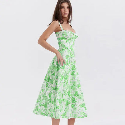 Summer Floral  A-line Dress - SassQuality