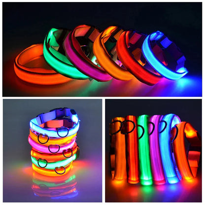 50% Off! LED Adjustable Dog Collar Blinking Flashing Light Up Glow Pets Safety Waterproof