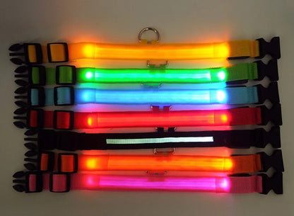 50% Off! LED Adjustable Dog Collar Blinking Flashing Light Up Glow Pets Safety Waterproof