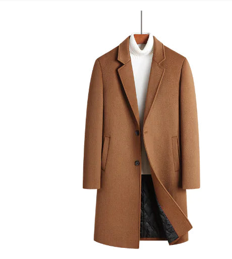 Men's Wool Trench Coat - SassQuality