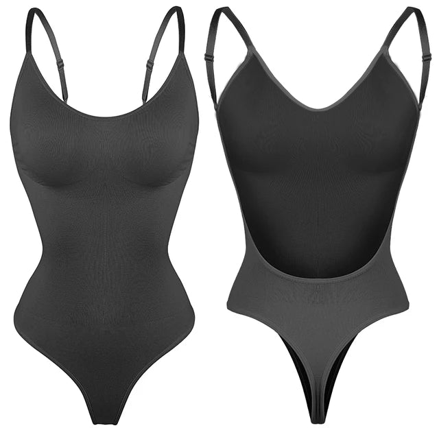 Womens Backless Bodysuits Shapewear Thong Seamless Tummy Control Butt Lifter Body Shaper Corset Slimming Camisole Tops - SassQuality