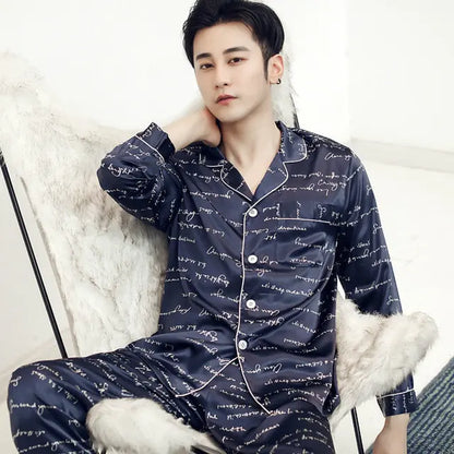 Men's Designer Ice Silk Pajama Set