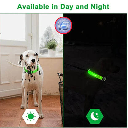 50% Off! LED Adjustable Dog Collar Blinking Flashing Light Up Glow Pets Safety Waterproof