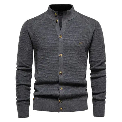 Button Mock Neck Men's Cardigan - SassQuality