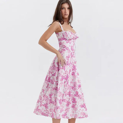 Summer Floral  A-line Dress - SassQuality