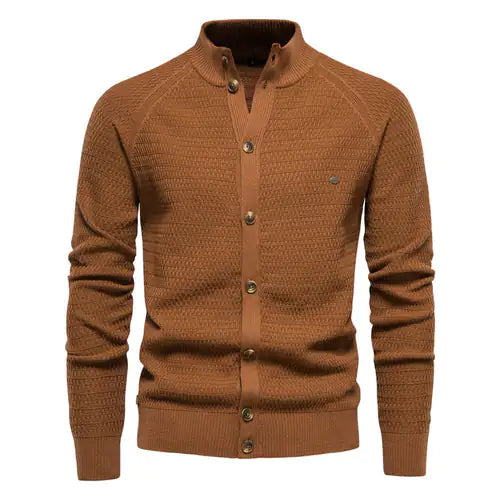 Button Mock Neck Men's Cardigan - SassQuality