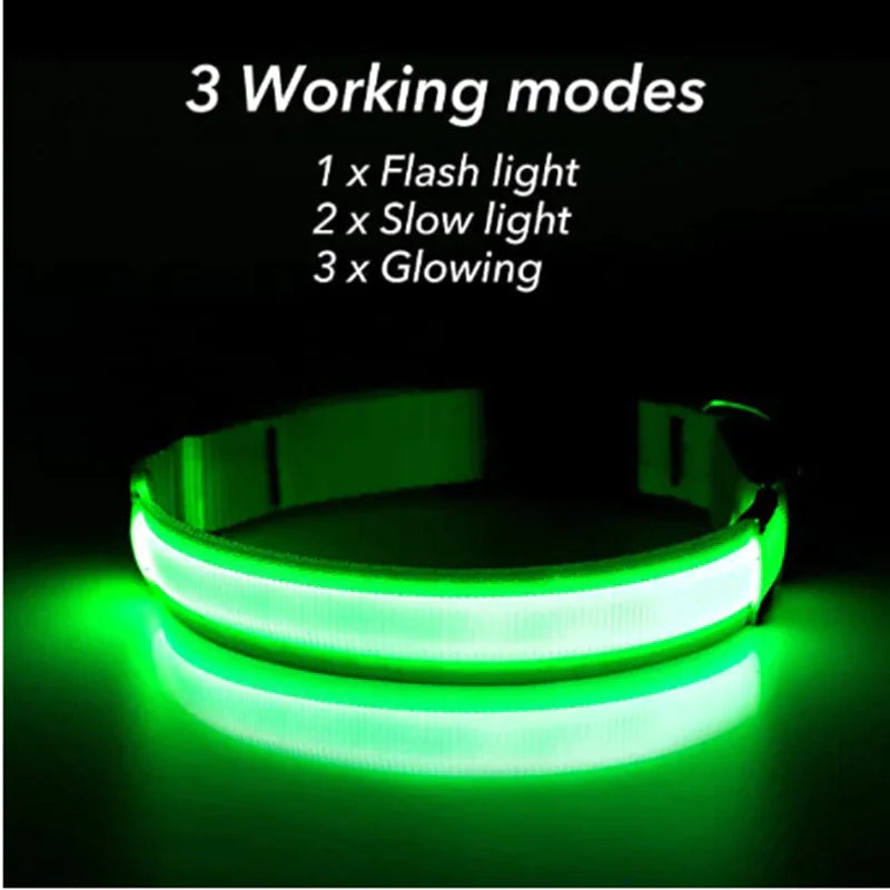 50% Off! LED Adjustable Dog Collar Blinking Flashing Light Up Glow Pets Safety Waterproof