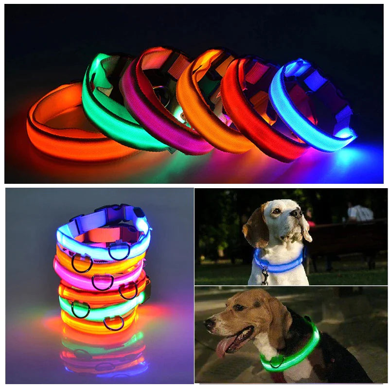 50% Off! LED Adjustable Dog Collar Blinking Flashing Light Up Glow Pets Safety Waterproof