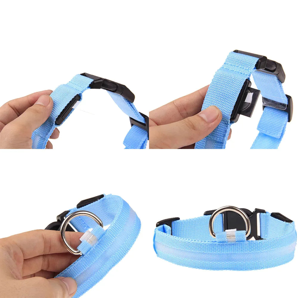 50% Off! LED Adjustable Dog Collar Blinking Flashing Light Up Glow Pets Safety Waterproof