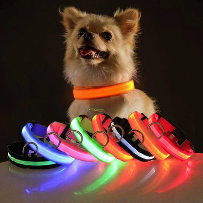 50% Off! LED Adjustable Dog Collar Blinking Flashing Light Up Glow Pets Safety Waterproof