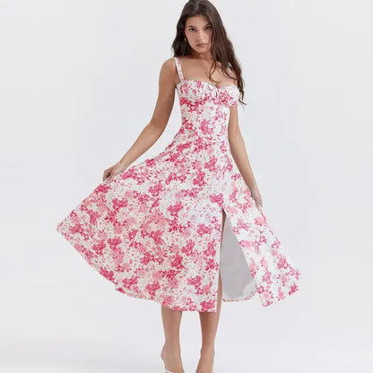 Summer Floral  A-line Dress - SassQuality