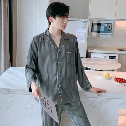 Men's Designer Ice Silk Pajama Set