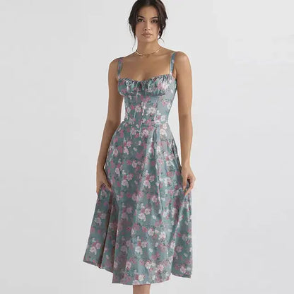 Summer Floral  A-line Dress - SassQuality