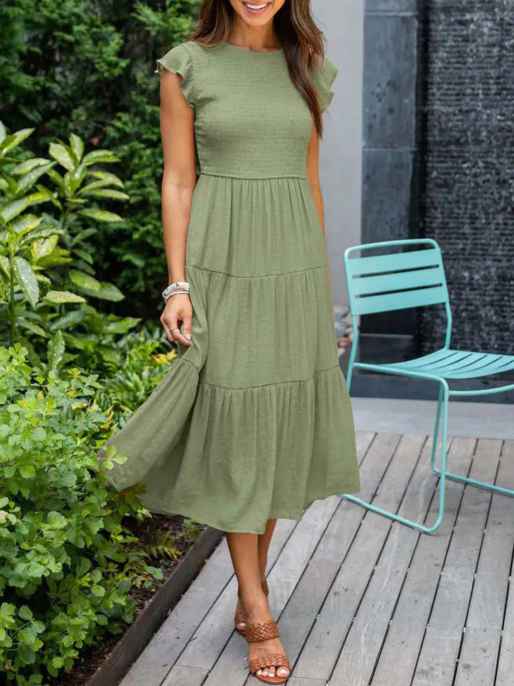 Plain Charm Midi Dress