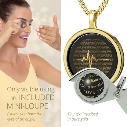 Heartbeat of Love Necklace Over 100 Languages I Love You Pendant - SassQuality