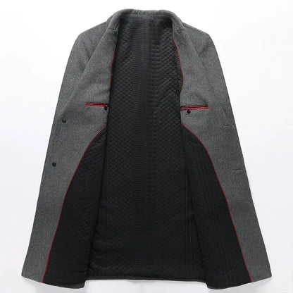 Men's Wool Trench Coat - SassQuality