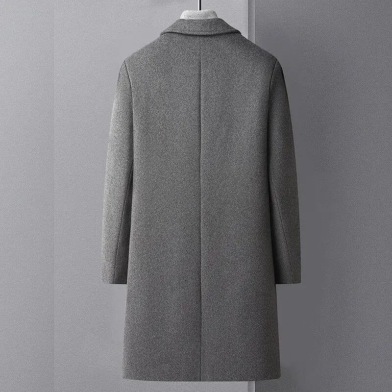 Men's Wool Trench Coat - SassQuality